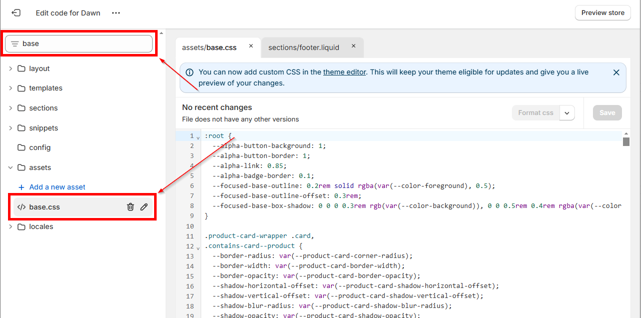 shopify theme edit base.css